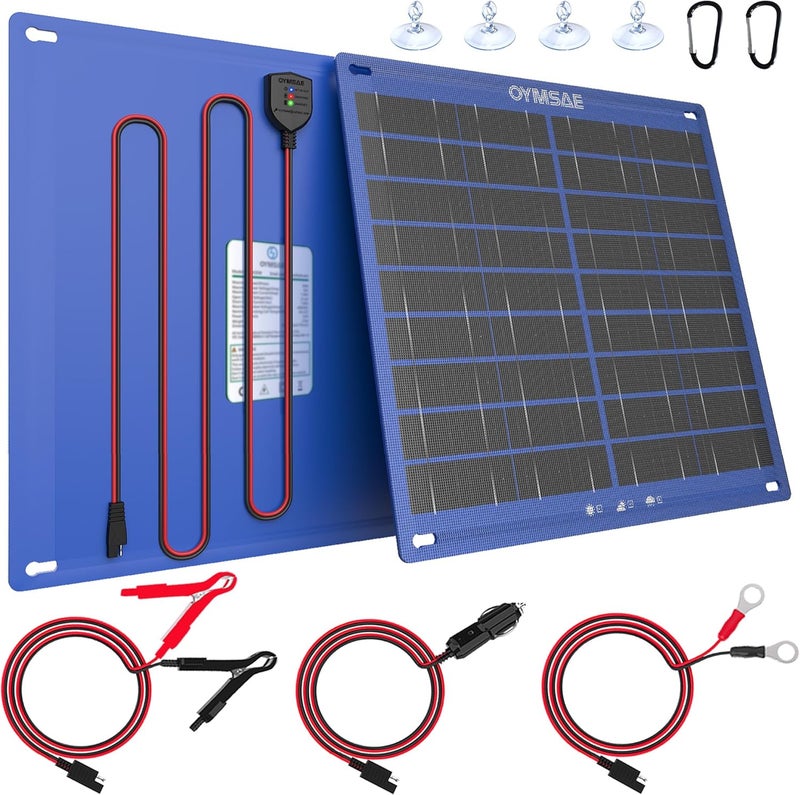 JOYSAE 30W Solar Car Battery Charger Portable 12V Trickle Battery Charger & Maintainer Waterproof Solar Panel for Car Boat Automotive RV - Image 1